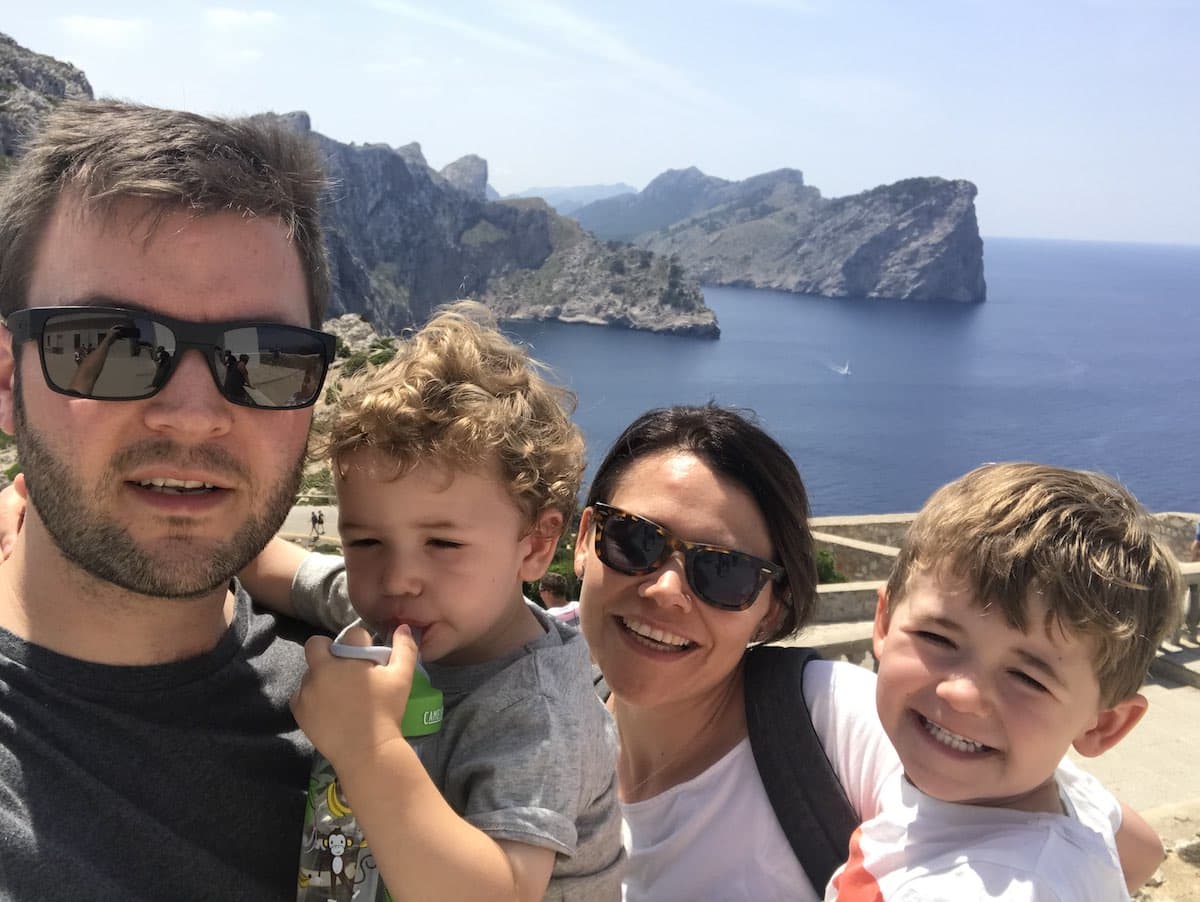 Tom and family in Mallorca at Cap de Formentor