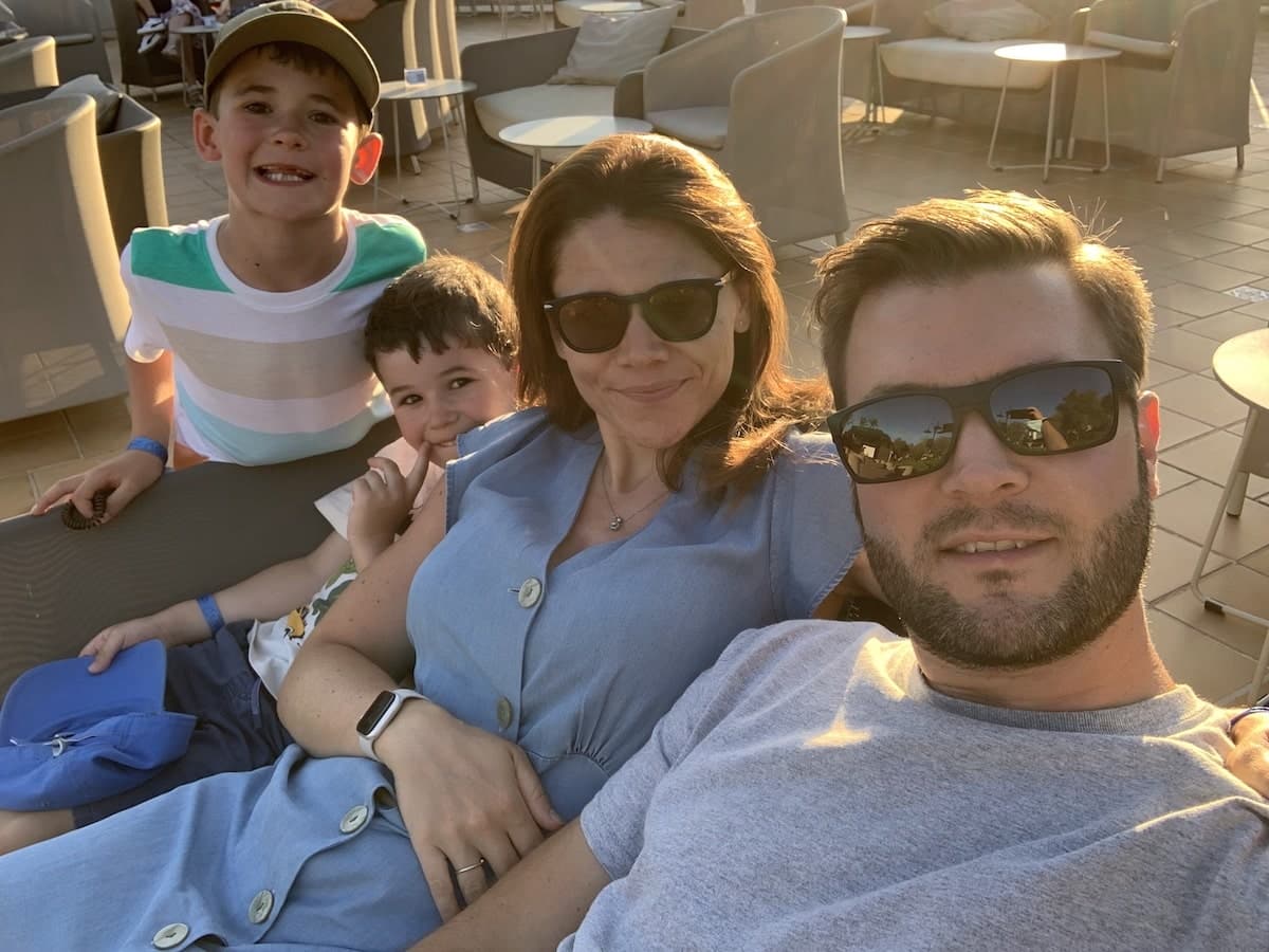 Tom, Nic and family in Mallorca at Zafiro Hotel